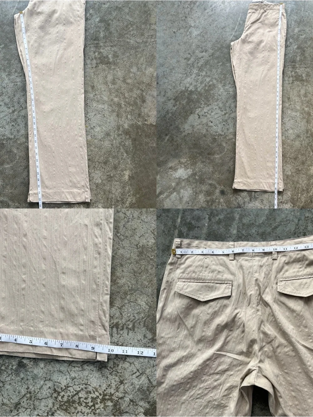 J Ferrar Modern Fit Beige Textured Cotton Dress Pants Size 34